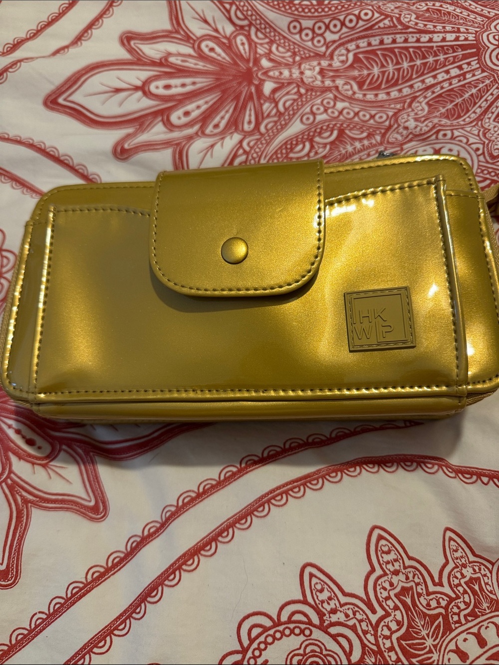 IHKWIP RFID Gold Metallic Women's Wallet Clutch